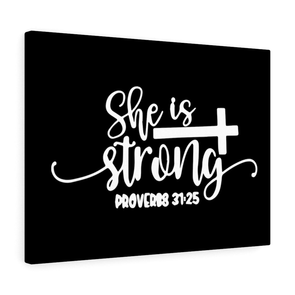 Strong Cross Proverbs 31:25 Bible Verse Canvas Christian Wall Art Ready to Hang Unframed-Express Your Love Gifts