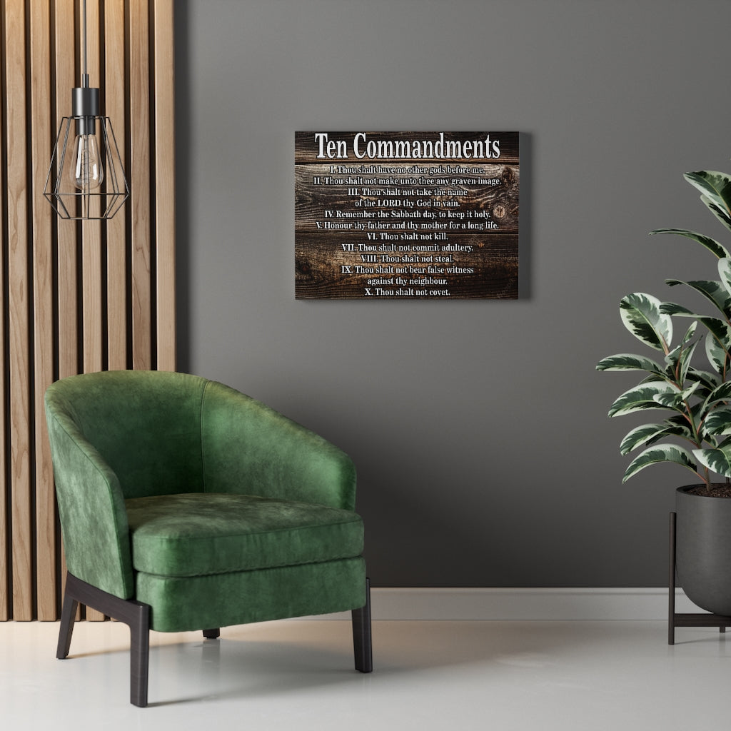 Scripture Walls Ten Commandments Dark Wood Christian Wall Art Print Ready to Hang Unframed-Express Your Love Gifts