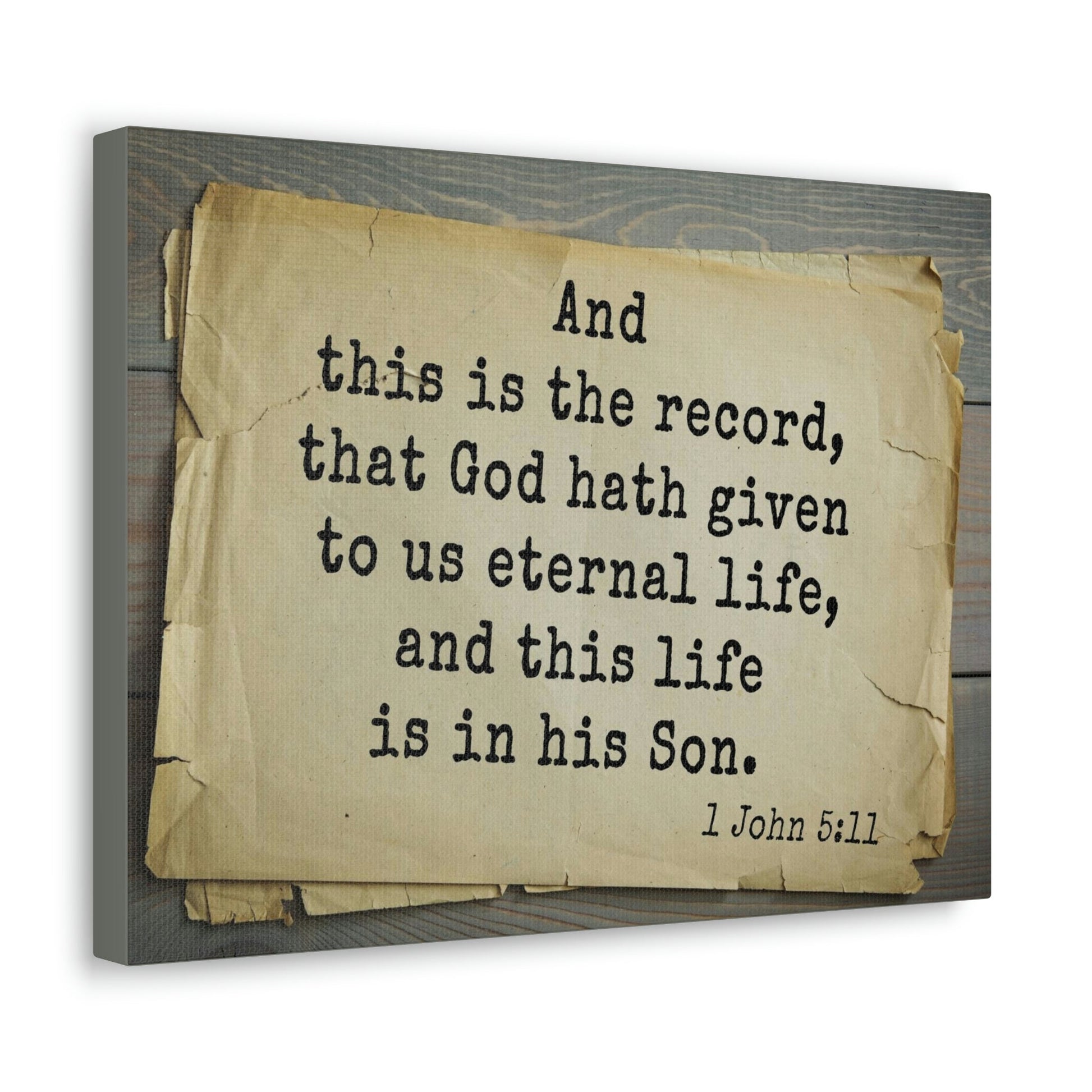 Scripture Walls That God Hath Given 1 John 5:11Bible Verse Canvas Christian Wall Art Bible Verse Print Ready To Hang Unframed-Express Your Love Gifts