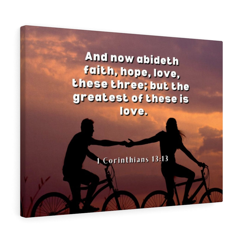 The Greatest 1 Corinthians 13:13 Bible Verse Canvas Christian Wall Art Ready to Hang Unframed-Express Your Love Gifts