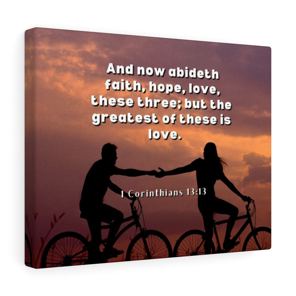 The Greatest 1 Corinthians 13:13 Bible Verse Canvas Christian Wall Art Ready to Hang Unframed-Express Your Love Gifts