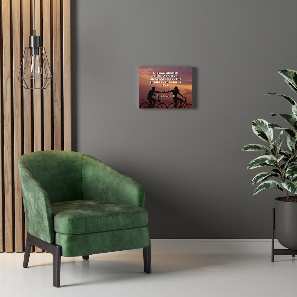 The Greatest 1 Corinthians 13:13 Bible Verse Canvas Christian Wall Art Ready to Hang Unframed-Express Your Love Gifts