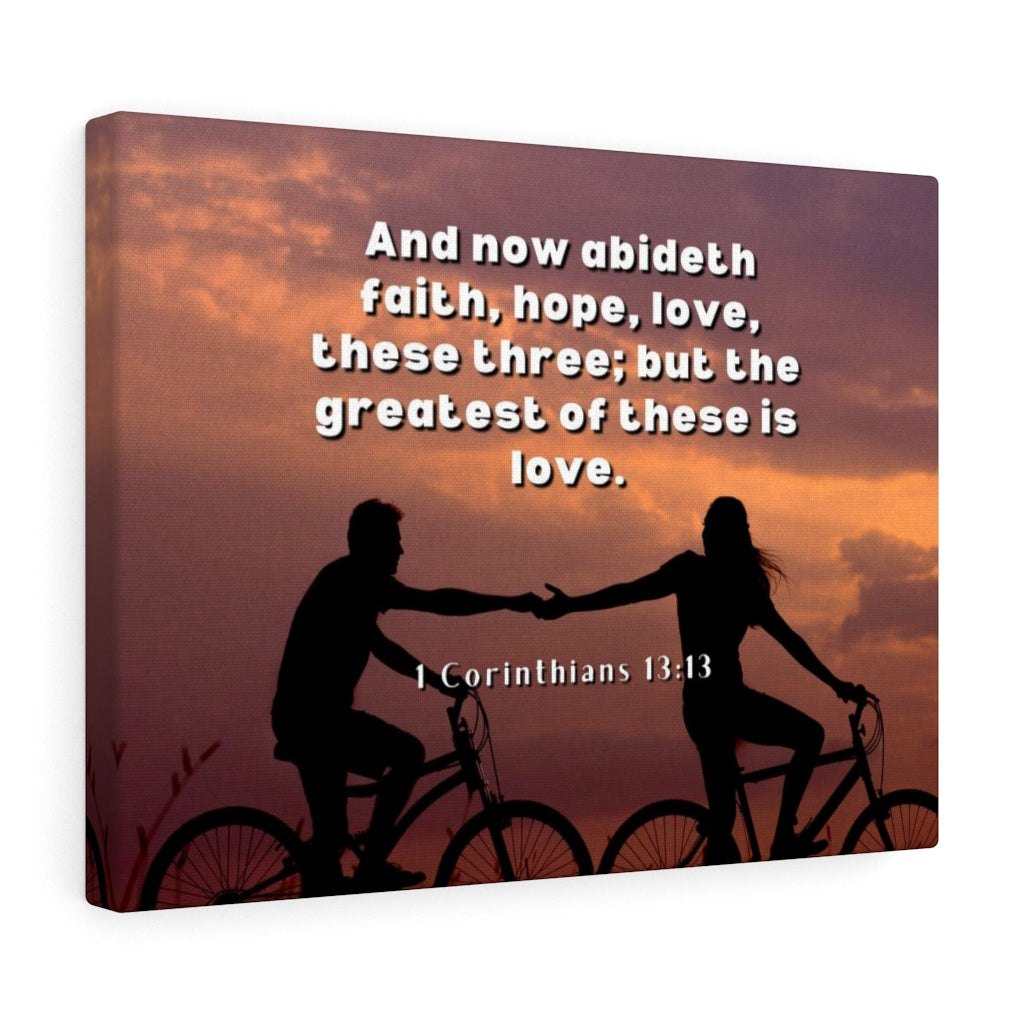 The Greatest 1 Corinthians 13:13 Bible Verse Canvas Christian Wall Art Ready to Hang Unframed-Express Your Love Gifts