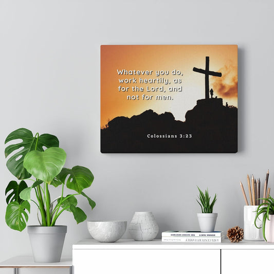 The Lord Colossians 3:23 Bible Verse Canvas Christian Wall Art Ready to Hang Unframed-Express Your Love Gifts