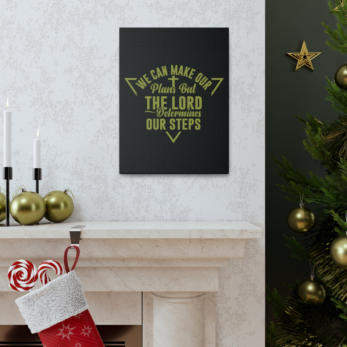 The Lord Determines Psalm 119:105 Christian Wall Art Bible Verse Print Ready to Hang Unframed-Express Your Love Gifts