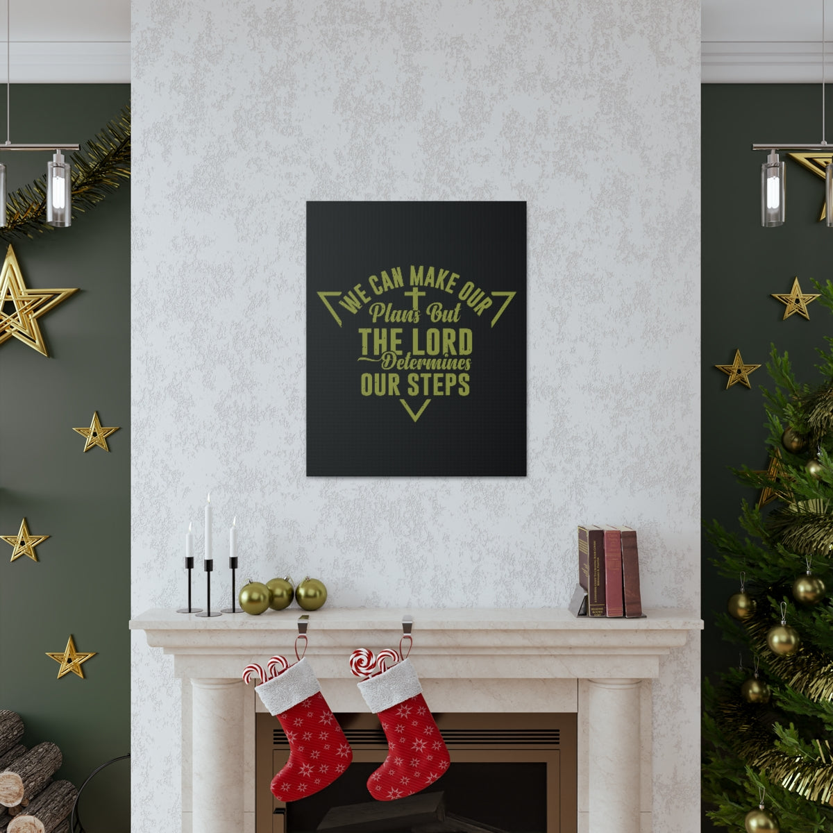 The Lord Determines Psalm 119:105 Christian Wall Art Bible Verse Print Ready to Hang Unframed-Express Your Love Gifts