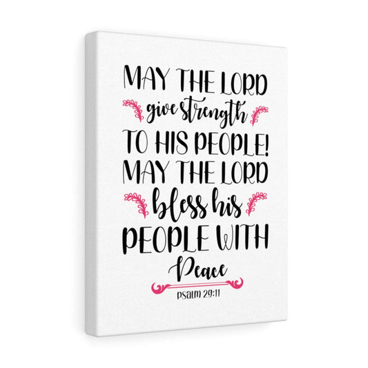 The Lord Give Strength Psalm 29:11 Bible Verse Canvas Christian Wall Art Ready to Hang Unframed-Express Your Love Gifts