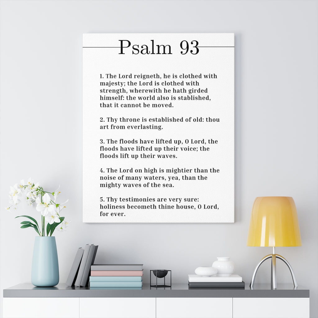 The Lord Is Clothed With Strength Psalm 93 Bible Verse Canvas Christian Wall Art Ready to Hang Unframed-Express Your Love Gifts