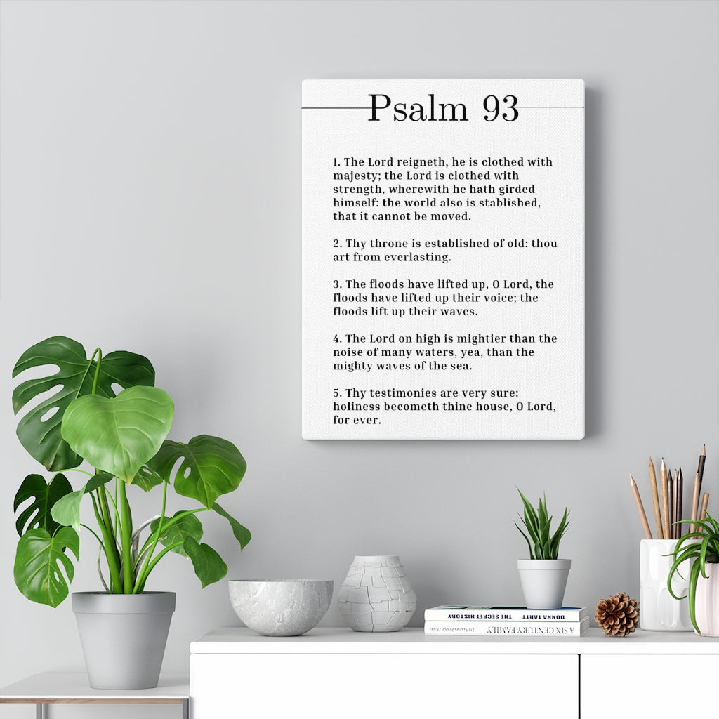The Lord Is Clothed With Strength Psalm 93 Bible Verse Canvas Christian Wall Art Ready to Hang Unframed-Express Your Love Gifts