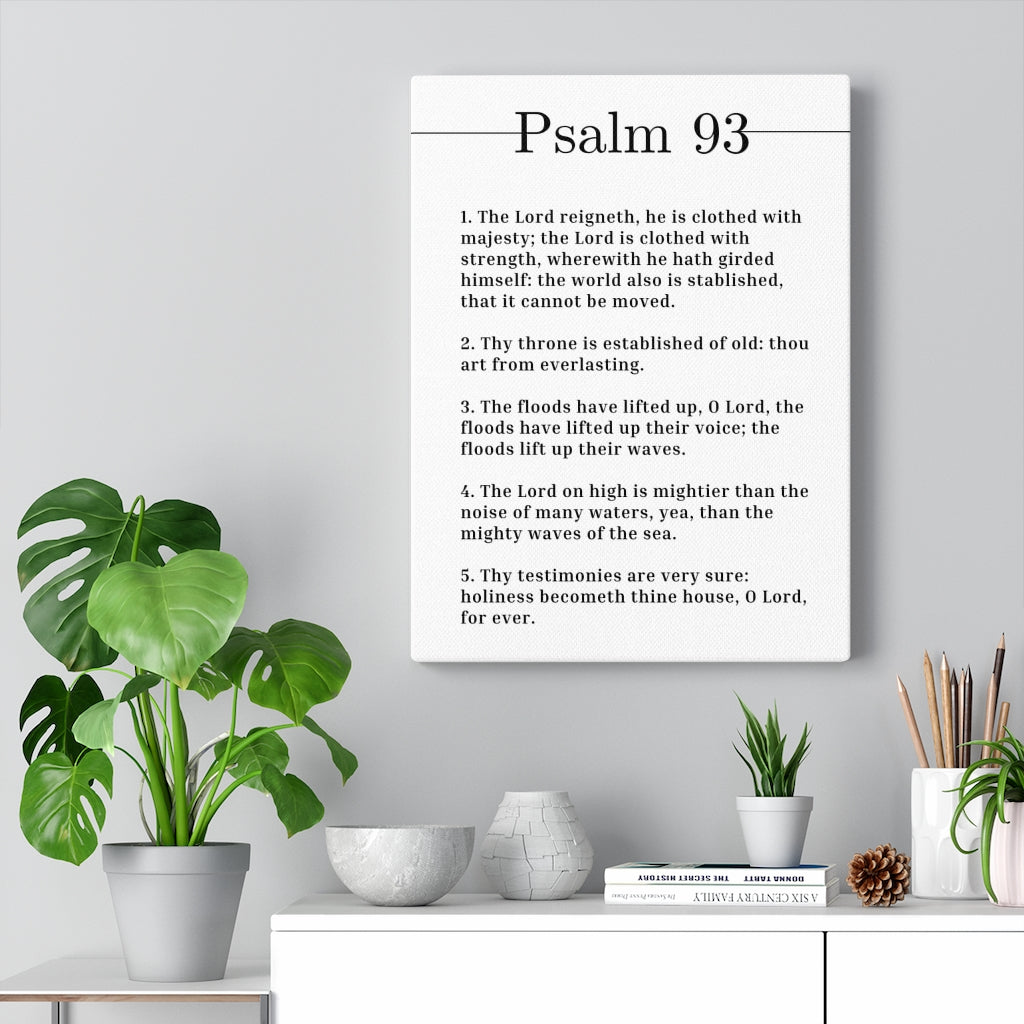 The Lord Is Clothed With Strength Psalm 93 Bible Verse Canvas Christian Wall Art Ready to Hang Unframed-Express Your Love Gifts
