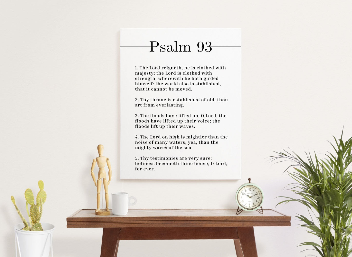 The Lord Is Clothed With Strength Psalm 93 Bible Verse Canvas Christian Wall Art Ready to Hang Unframed-Express Your Love Gifts