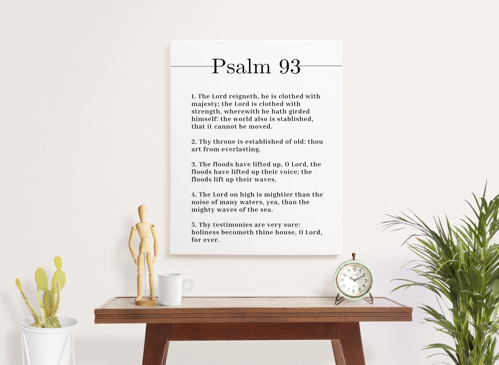 The Lord Is Clothed With Strength Psalm 93 Bible Verse Canvas Christian Wall Art Ready to Hang Unframed-Express Your Love Gifts