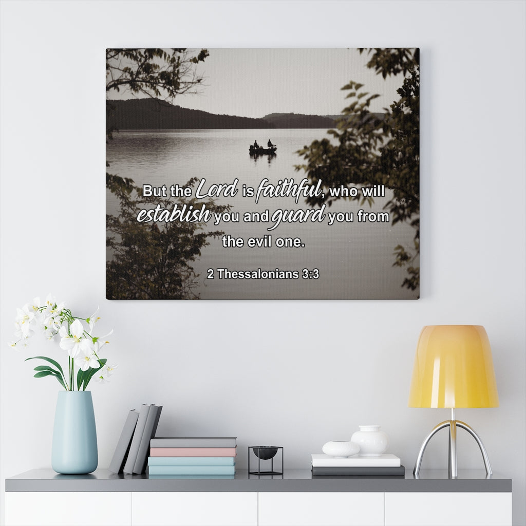 Scripture Walls The lord is Faithful 2 Thessalonians 3:3 Wall Art Christian Home Decor Unframed-Express Your Love Gifts