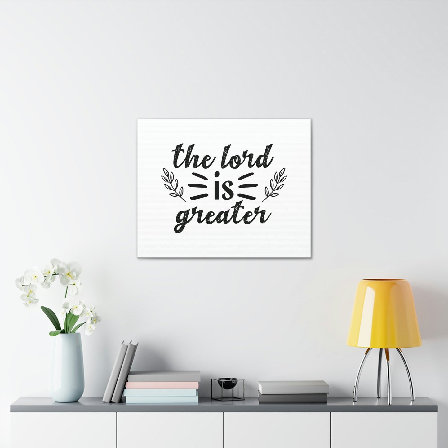 The Lord Is Greater 1 John 1:5 Christian Wall Art Bible Verse Print Ready to Hang Unframed-Express Your Love Gifts