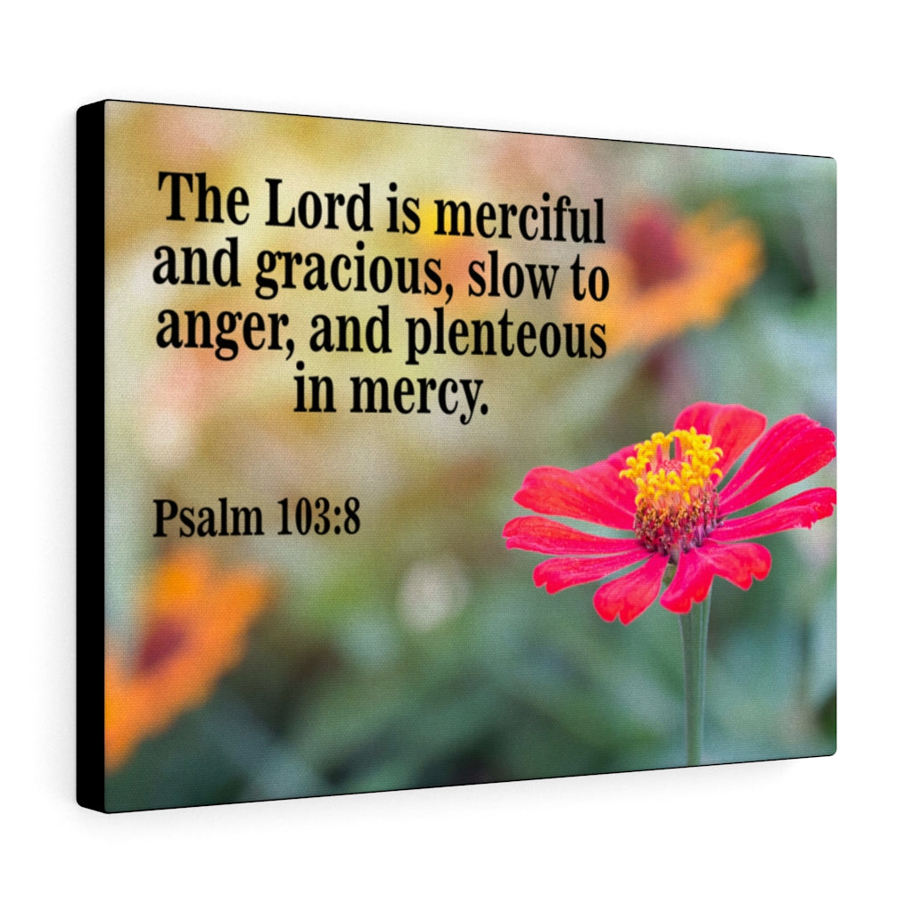 The Lord is Merciful and Gracious Psalm 103:8 Bible Verse Canvas Christian Wall Art Ready to Hang Unframed-Express Your Love Gifts