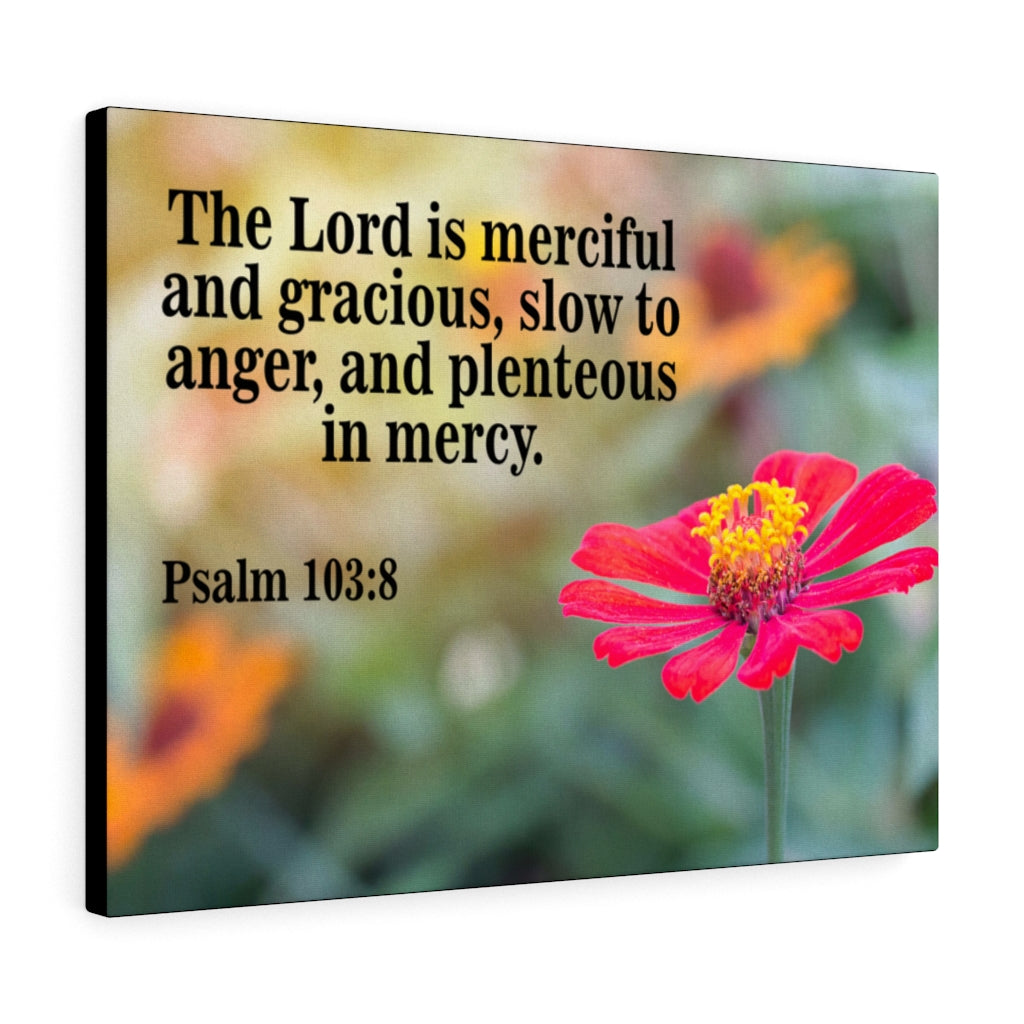 Scripture Walls The Lord is Merciful and Gracious Psalm 103:8 Bible Verse Canvas Christian Wall Art Ready to Hang Unframed-Express Your Love Gifts