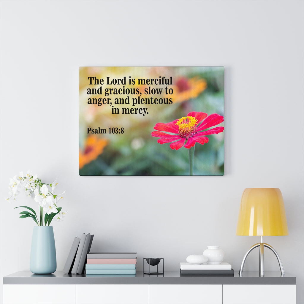 Scripture Walls The Lord is Merciful and Gracious Psalm 103:8 Bible Verse Canvas Christian Wall Art Ready to Hang Unframed-Express Your Love Gifts