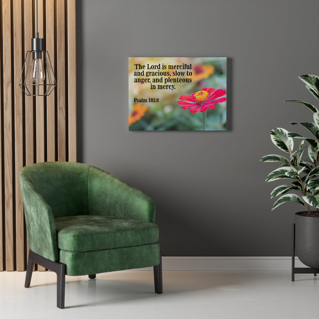 Scripture Walls The Lord is Merciful and Gracious Psalm 103:8 Bible Verse Canvas Christian Wall Art Ready to Hang Unframed-Express Your Love Gifts
