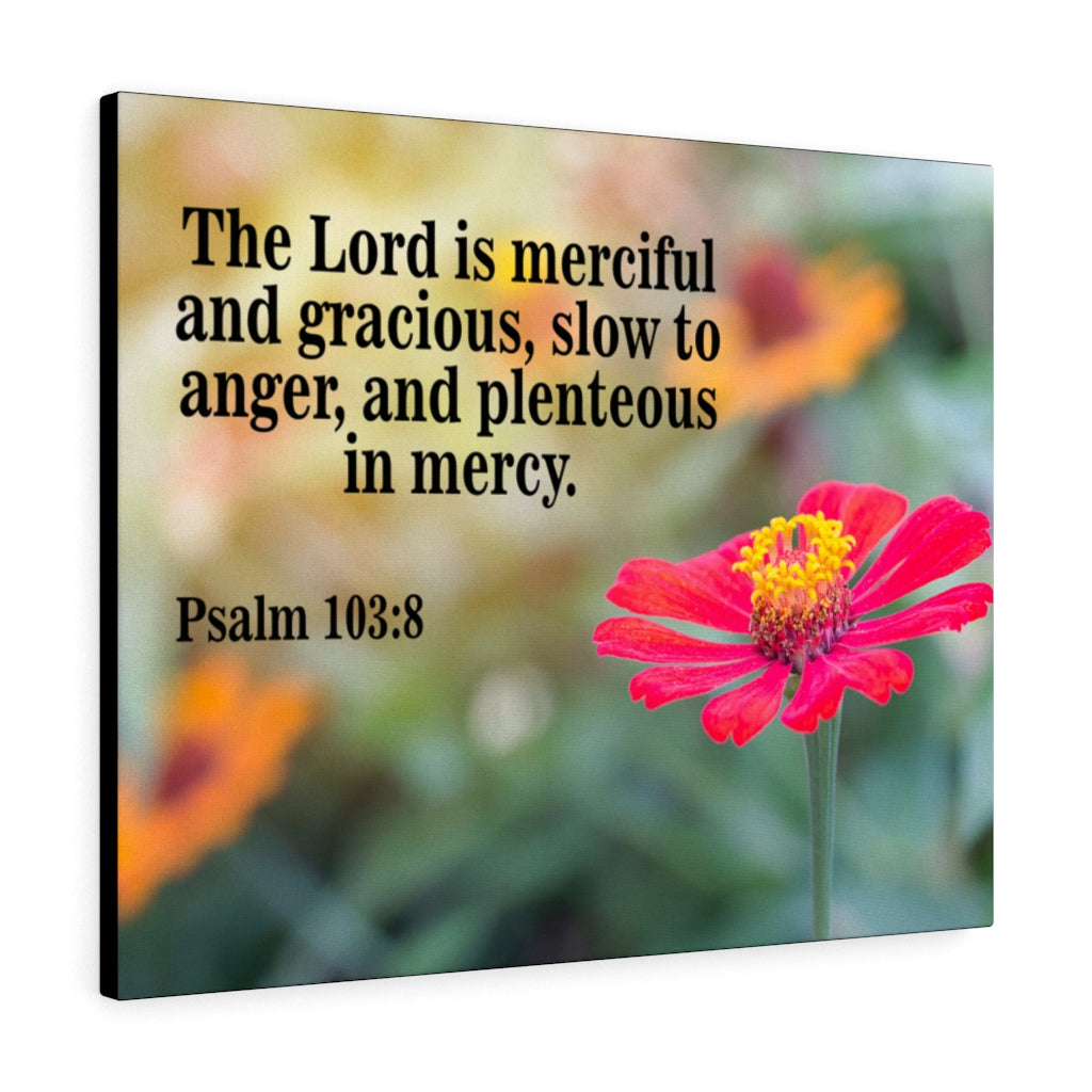 Scripture Walls The Lord is Merciful and Gracious Psalm 103:8 Bible Verse Canvas Christian Wall Art Ready to Hang Unframed-Express Your Love Gifts