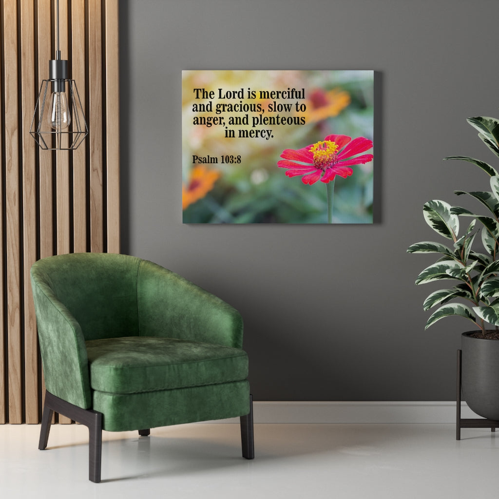 Scripture Walls The Lord is Merciful and Gracious Psalm 103:8 Bible Verse Canvas Christian Wall Art Ready to Hang Unframed-Express Your Love Gifts