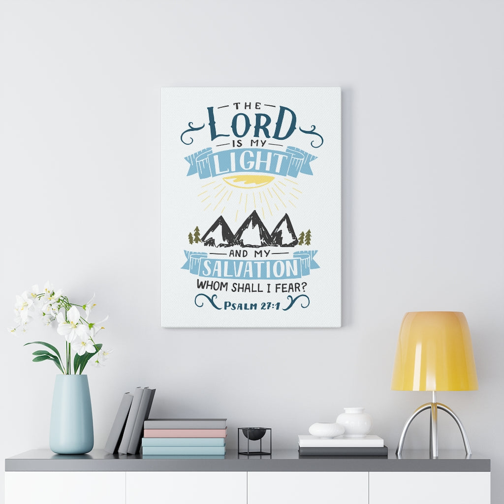 The Lord Is My Light Psalm 27:1 Bible Verse Canvas Christian Wall Art Ready to Hang Unframed-Express Your Love Gifts