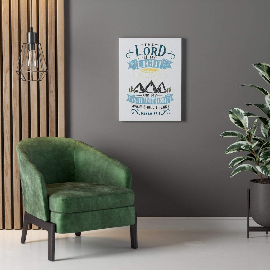 The Lord Is My Light Psalm 27:1 Bible Verse Canvas Christian Wall Art Ready to Hang Unframed-Express Your Love Gifts