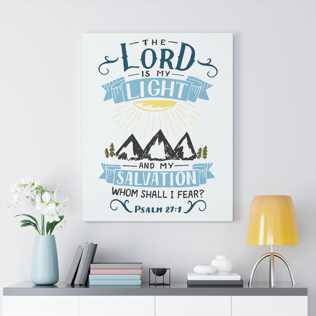The Lord Is My Light Psalm 27:1 Bible Verse Canvas Christian Wall Art Ready to Hang Unframed-Express Your Love Gifts