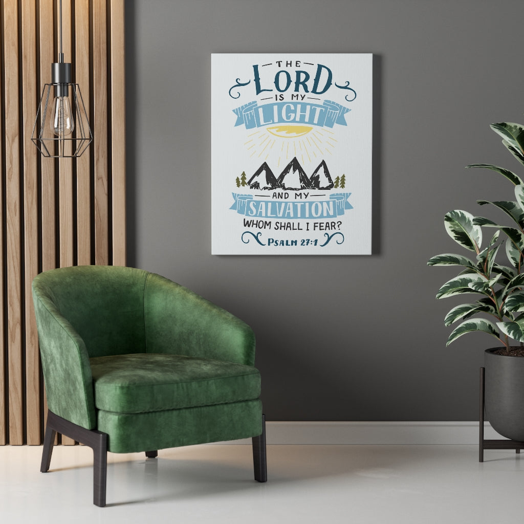 The Lord Is My Light Psalm 27:1 Bible Verse Canvas Christian Wall Art Ready to Hang Unframed-Express Your Love Gifts
