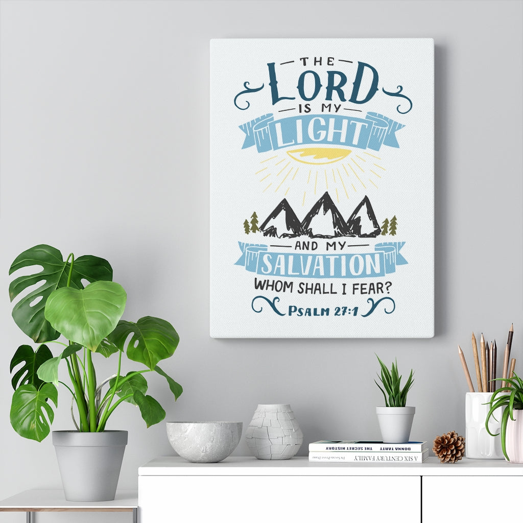 The Lord Is My Light Psalm 27:1 Bible Verse Canvas Christian Wall Art Ready to Hang Unframed-Express Your Love Gifts
