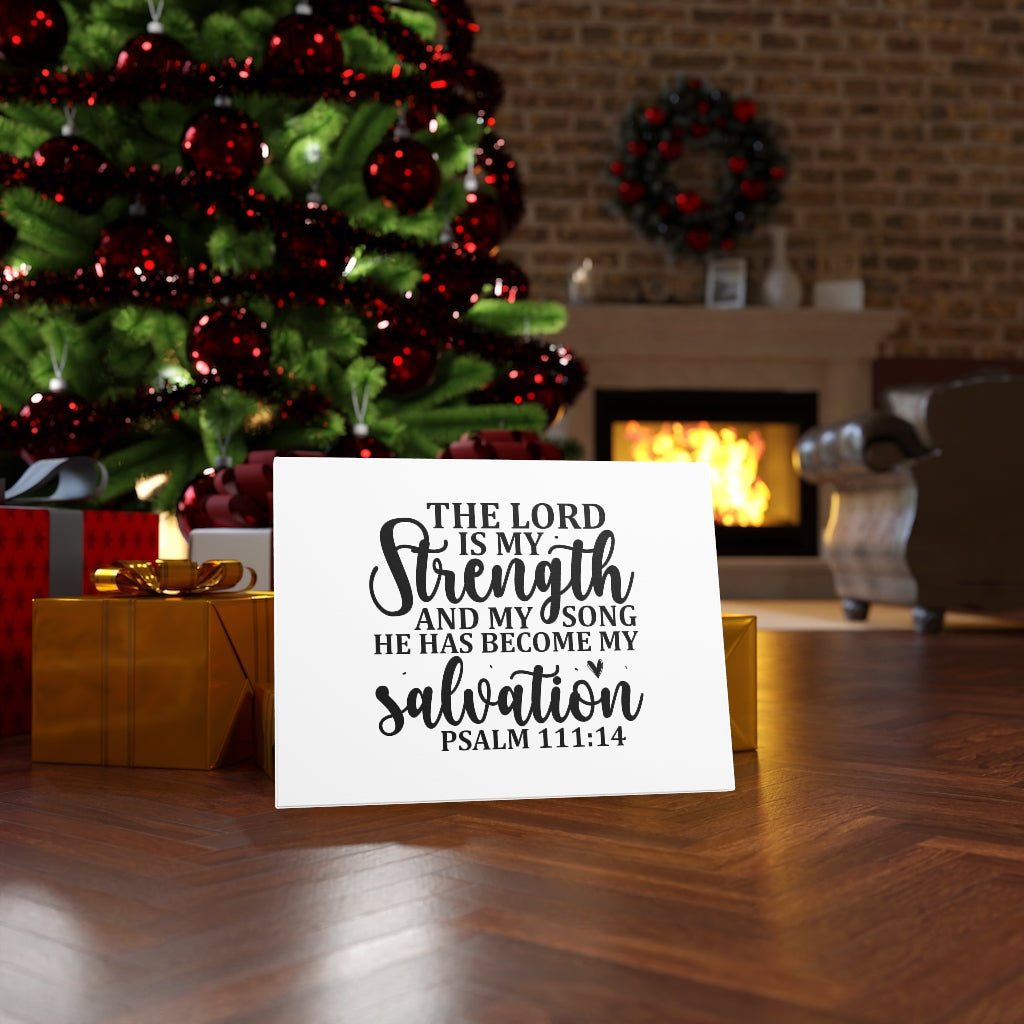 The Lord Is My Strength Psalm 111:14 Bible Verse Canvas Christian Wall Art Ready to Hang Unframed-Express Your Love Gifts