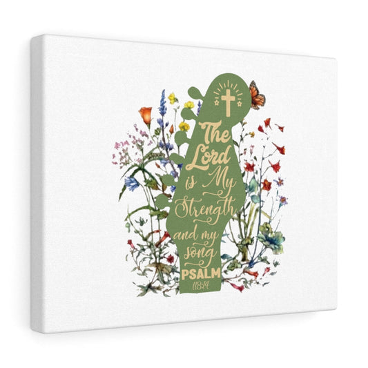The Lord Is My Strength Psalm 118:14 Bible Verse Canvas Christian Wall Art Ready to Hang Unframed-Express Your Love Gifts