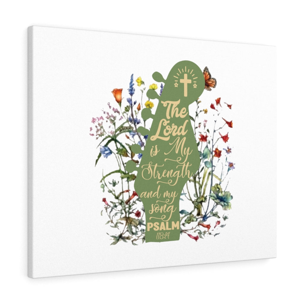 The Lord Is My Strength Psalm 118:14 Bible Verse Canvas Christian Wall Art Ready to Hang Unframed-Express Your Love Gifts