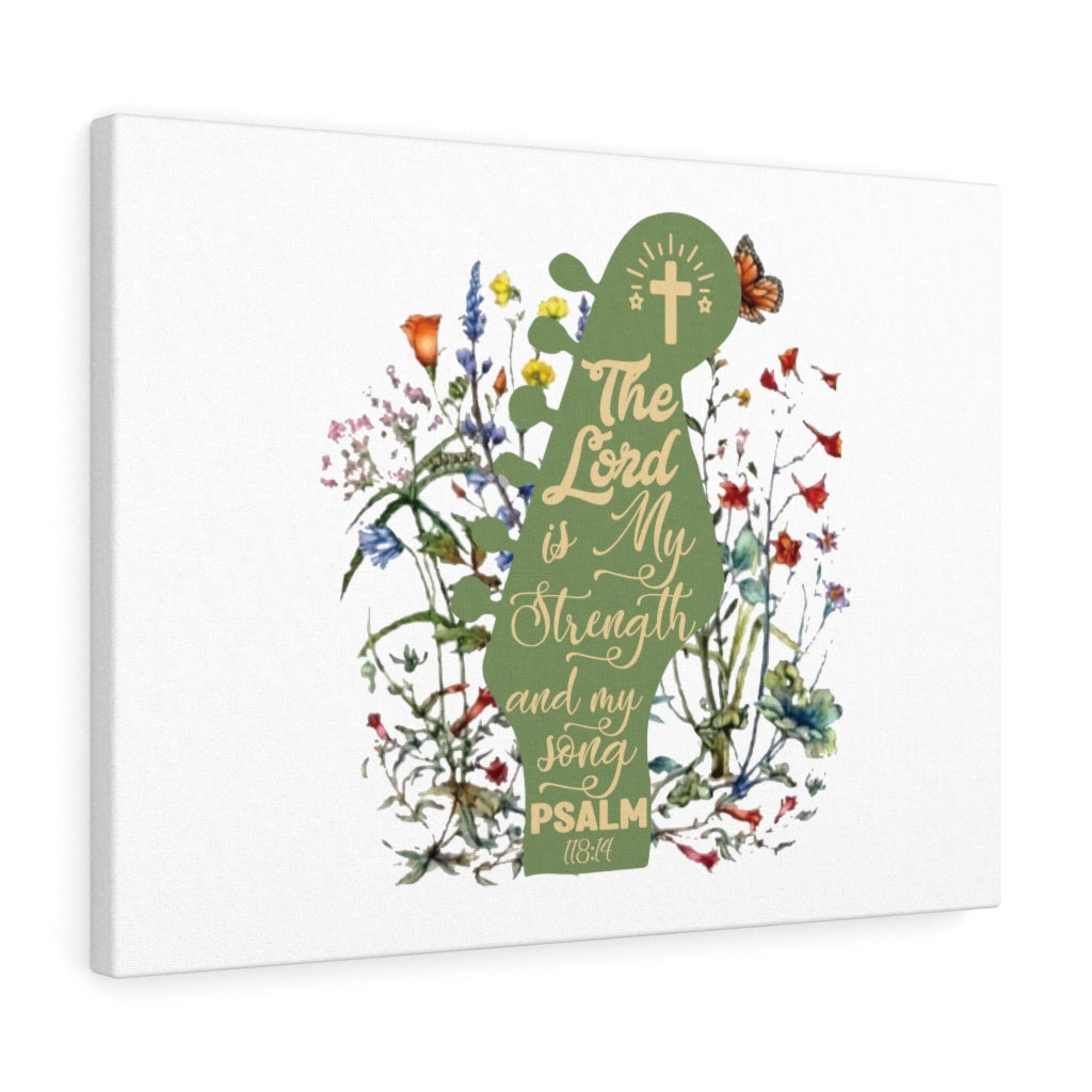 The Lord Is My Strength Psalm 118:14 Bible Verse Canvas Christian Wall Art Ready to Hang Unframed-Express Your Love Gifts