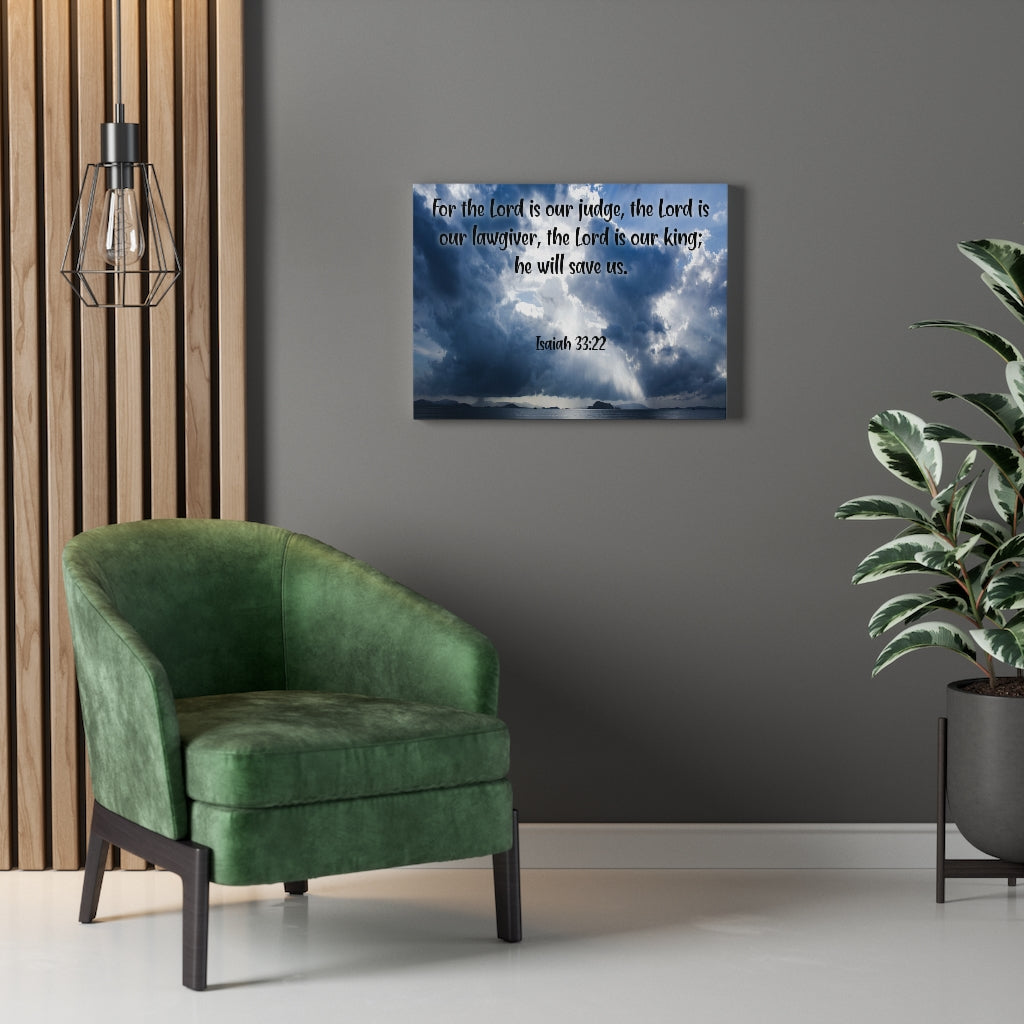 Scripture Walls The Lord is Our King Isaiah 33:22 Christian Home Decor Bible Art Unframed-Express Your Love Gifts