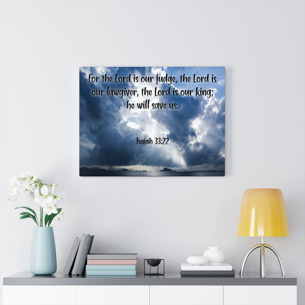 Scripture Walls The Lord is Our King Isaiah 33:22 Christian Home Decor Bible Art Unframed-Express Your Love Gifts