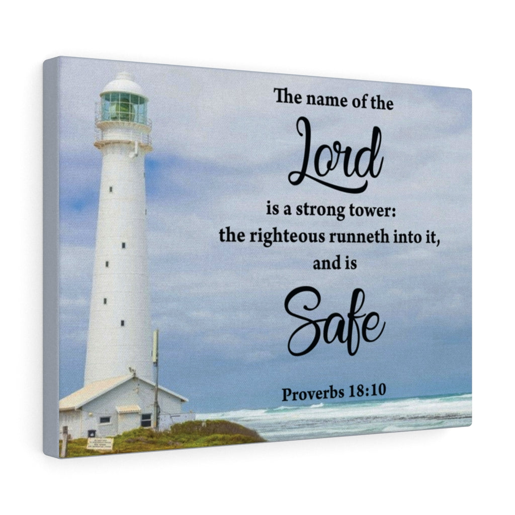 The Lord is Safe Proverbs 18:10 Bible Verse Canvas Christian Wall Art Ready to Hang Unframed-Express Your Love Gifts