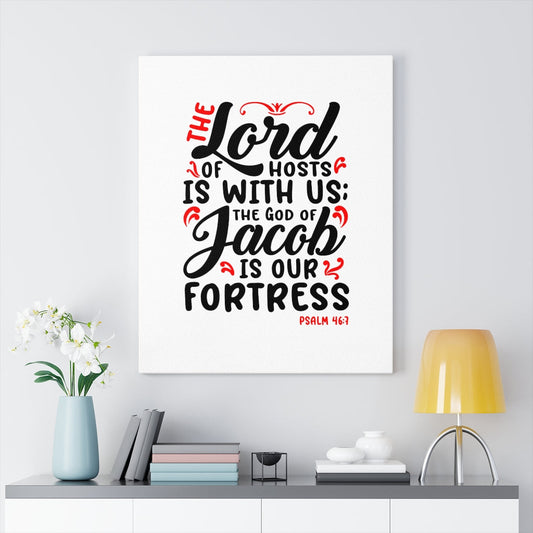 The Lord Of Hosts Psalm 46:7 Bible Verse Canvas Christian Wall Art Ready to Hang Unframed-Express Your Love Gifts