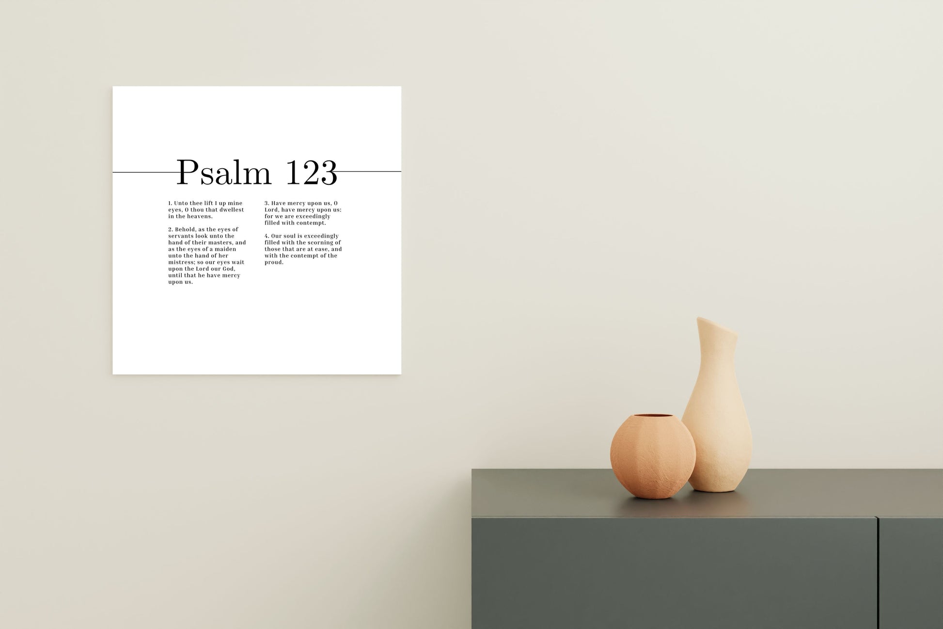 The Lord Our God Psalm 123 Bible Verse Canvas Christian Wall Art Ready to Hang Unframed-Express Your Love Gifts