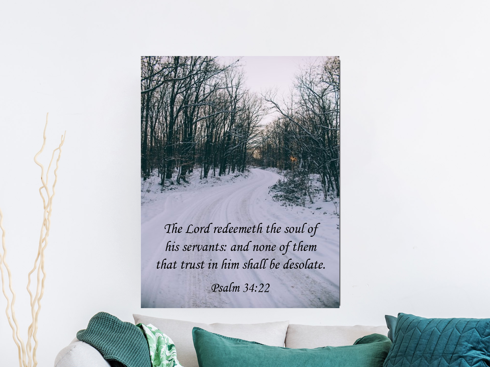 Scripture Walls The Lord Redeemeth The Soul Psalm 34:22 Bible Verse Canvas Christian Wall Art Ready to Hang Unframed-Express Your Love Gifts