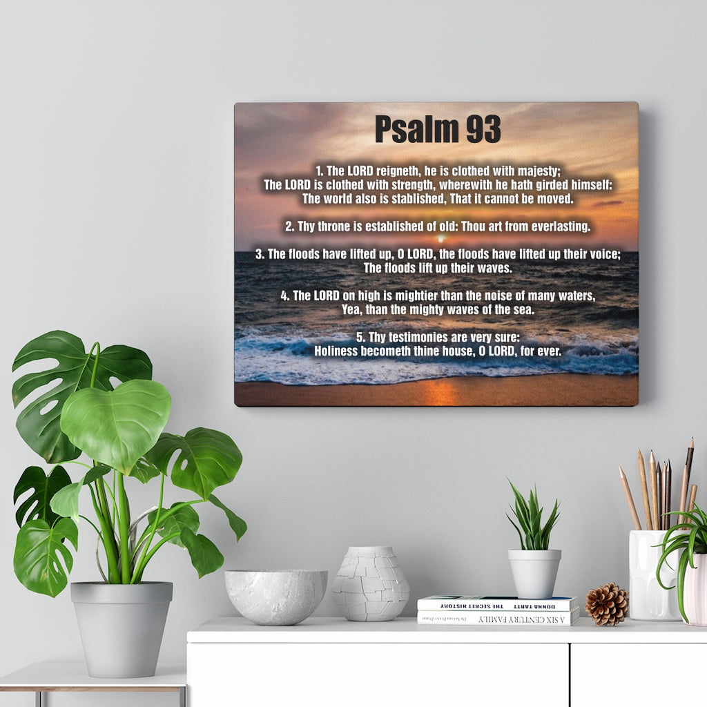 Scripture Walls The Lord Reigneth Psalm 93 Bible Verse Canvas Christian Wall Art Ready to Hang Unframed-Express Your Love Gifts