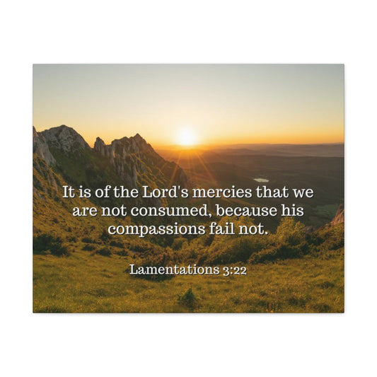 Scripture Walls The Lord's Mercies Lamentations 3:22 Bible Verse Canvas Christian Wall Art Ready to Hang Unframed-Express Your Love Gifts