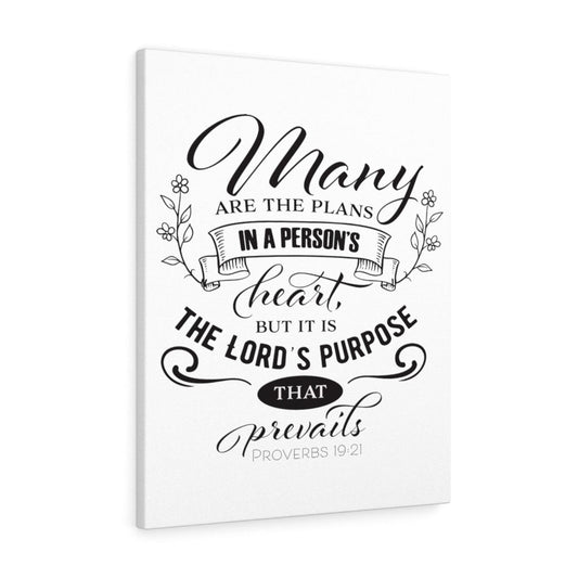 The Lord's Purpose Proverbs 19:21 Bible Verse Canvas Christian Wall Art Ready to Hang Unframed-Express Your Love Gifts