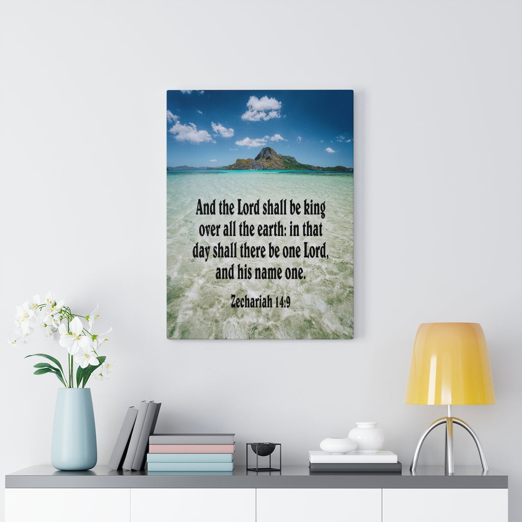 Scripture Walls The Lord Shall Be King Zechariah 14:9 Bible Verse Canvas Christian Wall Art Ready to Hang Unframed-Express Your Love Gifts