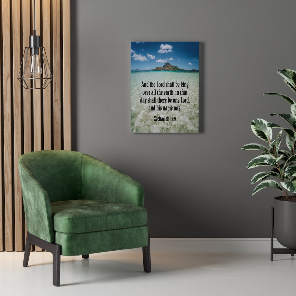 Scripture Walls The Lord Shall Be King Zechariah 14:9 Bible Verse Canvas Christian Wall Art Ready to Hang Unframed-Express Your Love Gifts
