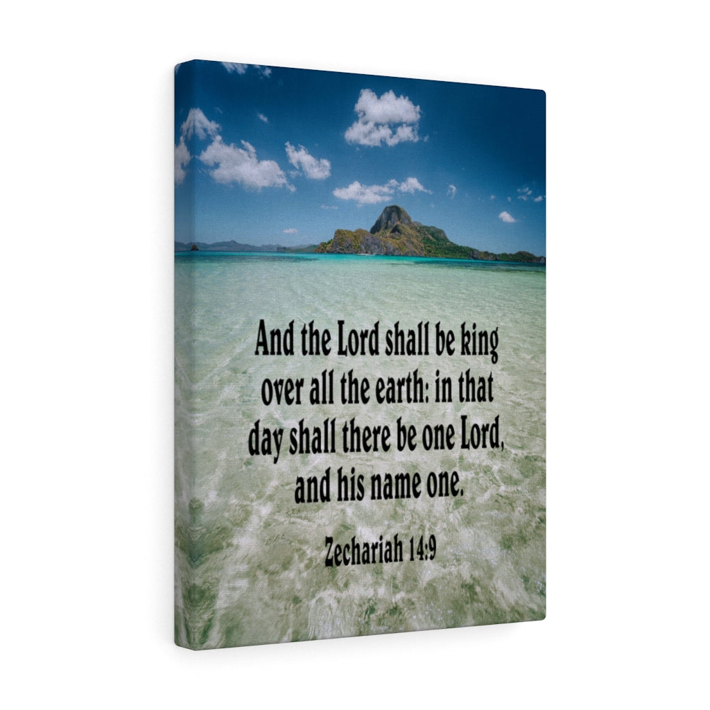 Scripture Walls The Lord Shall Be King Zechariah 14:9 Bible Verse Canvas Christian Wall Art Ready to Hang Unframed-Express Your Love Gifts