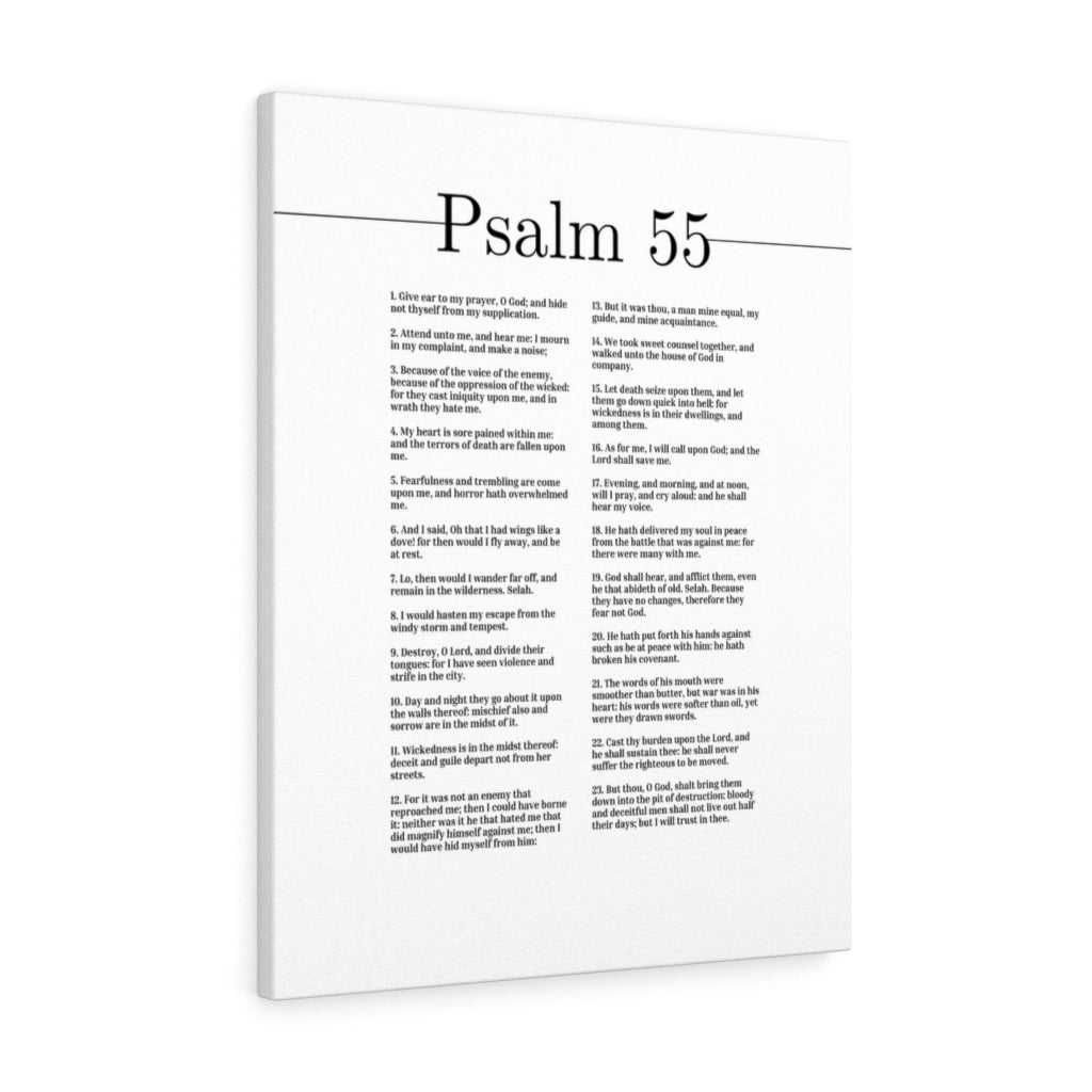 The Lord Shall Save Me Psalm 55 Bible Verse Canvas Christian Wall Art Ready to Hang Unframed-Express Your Love Gifts