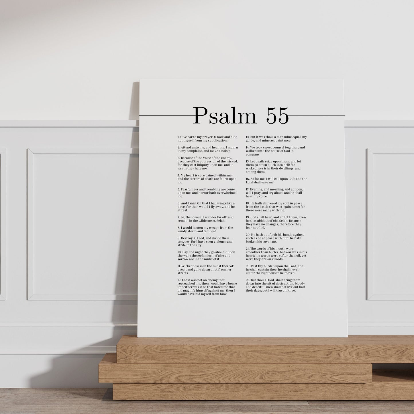 The Lord Shall Save Me Psalm 55 Bible Verse Canvas Christian Wall Art Ready to Hang Unframed-Express Your Love Gifts