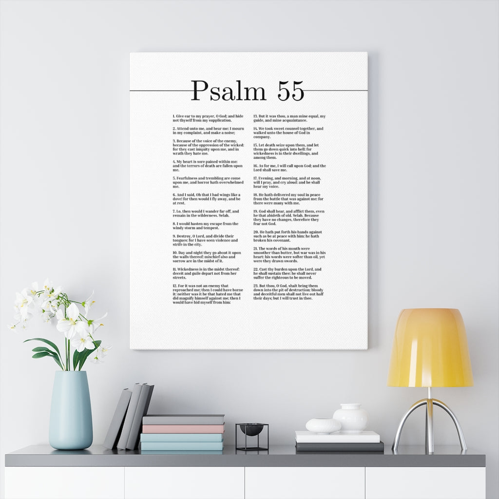 The Lord Shall Save Me Psalm 55 Bible Verse Canvas Christian Wall Art Ready to Hang Unframed-Express Your Love Gifts