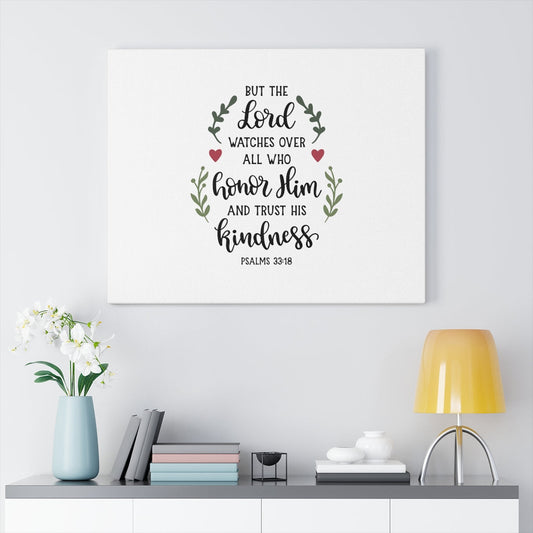 The Lord Watches Over Psalms 33:18 Bible Verse Canvas Christian Wall Art Ready to Hang Unframed-Express Your Love Gifts
