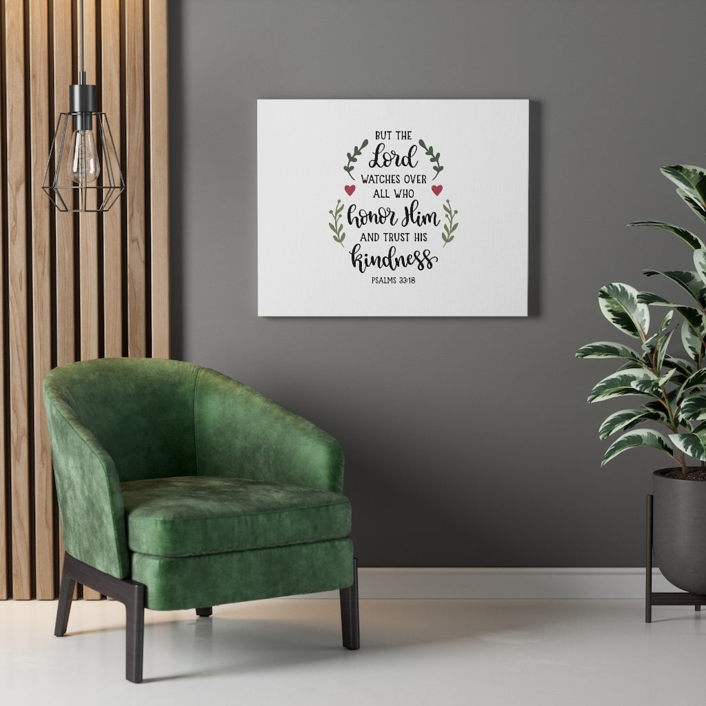 The Lord Watches Over Psalms 33:18 Bible Verse Canvas Christian Wall Art Ready to Hang Unframed-Express Your Love Gifts